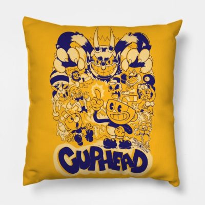 Cuphead Boss T Shirt Throw Pillow Official Cuphead Merch