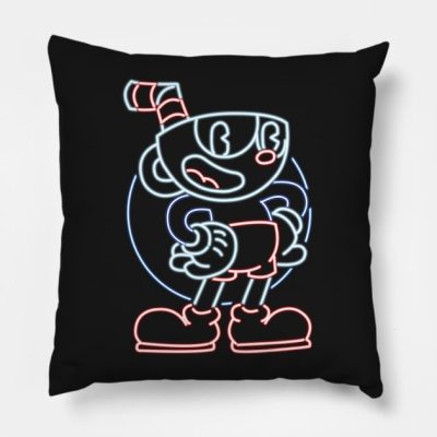 Cuphead Neon Throw Pillow Official Cuphead Merch