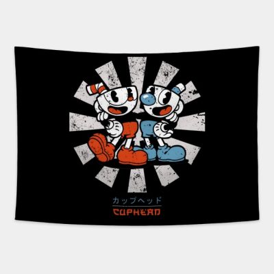 Cuphead Retro Japanese Tapestry Official Cuphead Merch