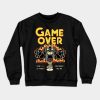 Cuphead Game Over Indie Gaming Pixel Art Crewneck Sweatshirt Official Cuphead Merch