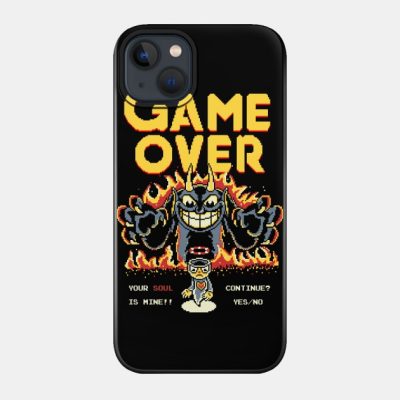 Cuphead Game Over Indie Gaming Pixel Art Phone Case Official Cuphead Merch
