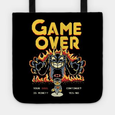 Cuphead Game Over Indie Gaming Pixel Art Tote Official Cuphead Merch
