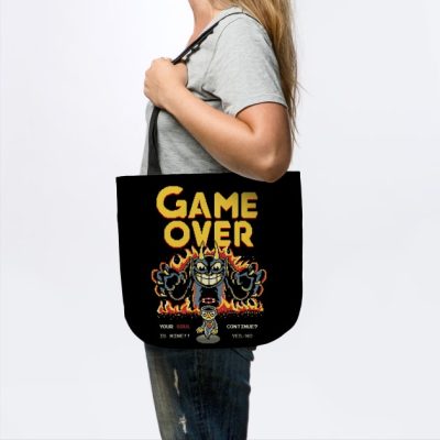 Cuphead Game Over Indie Gaming Pixel Art Tote Official Cuphead Merch