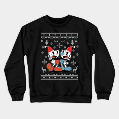 Cuphead Christmas Knit Crewneck Sweatshirt Official Cuphead Merch