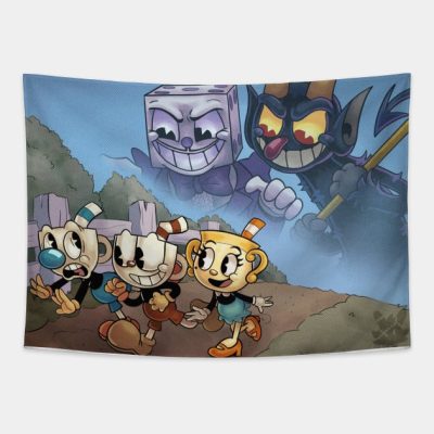 The Cuphead Show 1St Anniversary Tapestry Official Cuphead Merch