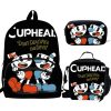3pcs set Cuphead Mugman Backpack Boys Girls Students School Bags Lunch Bag Pencil Case Children Teens - Cuphead Store