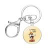 Cartoon Cuphead Keychains Handmade Glass Cabochon Alloys Key Rings Pendants Car Key Chains Trinkets 1 - Cuphead Store
