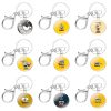 Cartoon Cuphead Keychains Handmade Glass Cabochon Alloys Key Rings Pendants Car Key Chains Trinkets - Cuphead Store