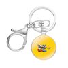 Cartoon Cuphead Keychains Handmade Glass Cabochon Alloys Key Rings Pendants Car Key Chains Trinkets 3 - Cuphead Store