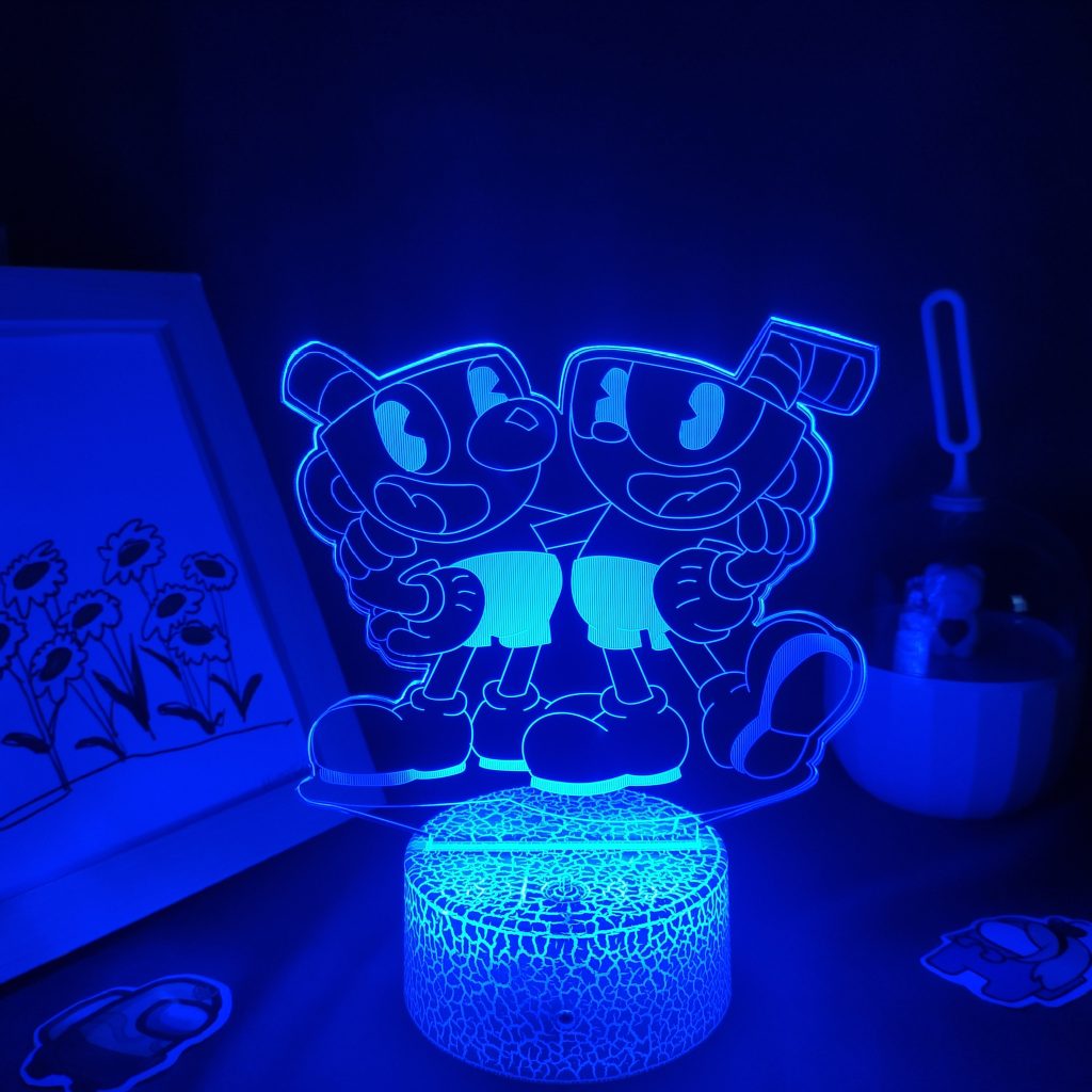 Cuphead Mugman Game 3D Led Lava Lamps RGB Neon Battery Night Lights Cool Gifts For Friends 3 - Cuphead Store