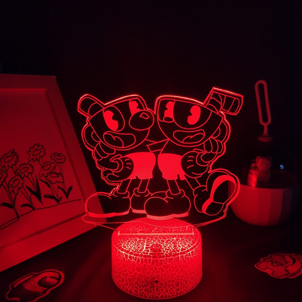 Cuphead Mugman Game 3D Led Lava Lamps RGB Neon Battery Night Lights Cool Gifts For Friends 4 - Cuphead Store