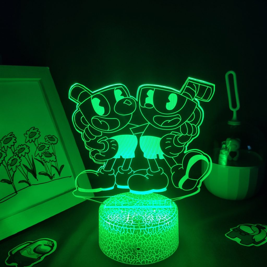 Cuphead Mugman Game 3D Led Lava Lamps RGB Neon Battery Night Lights Cool Gifts For Friends 5 - Cuphead Store
