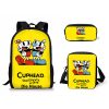 Fashion Creative Cuphead Pattern 3D Print 3pcs Set pupil School Bags Laptop Daypack Backpack Inclined shoulder 1 - Cuphead Store