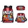 Fashion Creative Cuphead Pattern 3D Print 3pcs Set pupil School Bags Laptop Daypack Backpack Inclined shoulder 2 - Cuphead Store
