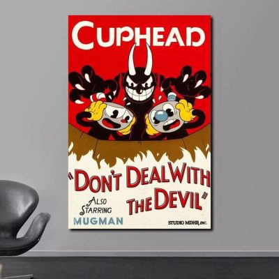 The Devil Cuphead Craps Posters Game Anime Cartoon Canvas Painting Pictures for Modern Bedroom Club Wall 10 - Cuphead Store