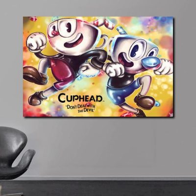 The Devil Cuphead Craps Posters Game Anime Cartoon Canvas Painting Pictures for Modern Bedroom Club Wall 7 - Cuphead Store