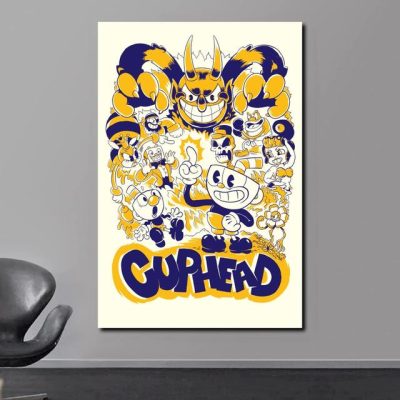 The Devil Cuphead Craps Posters Game Anime Cartoon Canvas Painting Pictures for Modern Bedroom Club Wall 9 - Cuphead Store