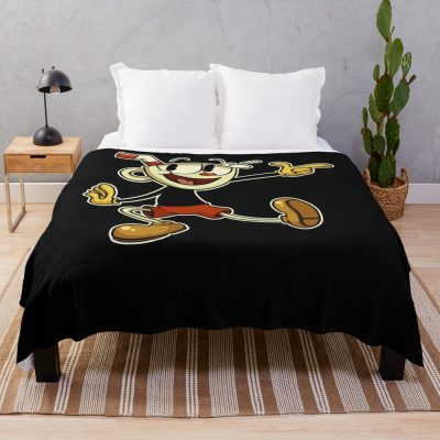 Cuphead , Cuphead, Cuphead And Mugman, Cuphead Game, Cagney Carnation, Cuphead Cagney Carnati Throw Blanket Official Cuphead Merch