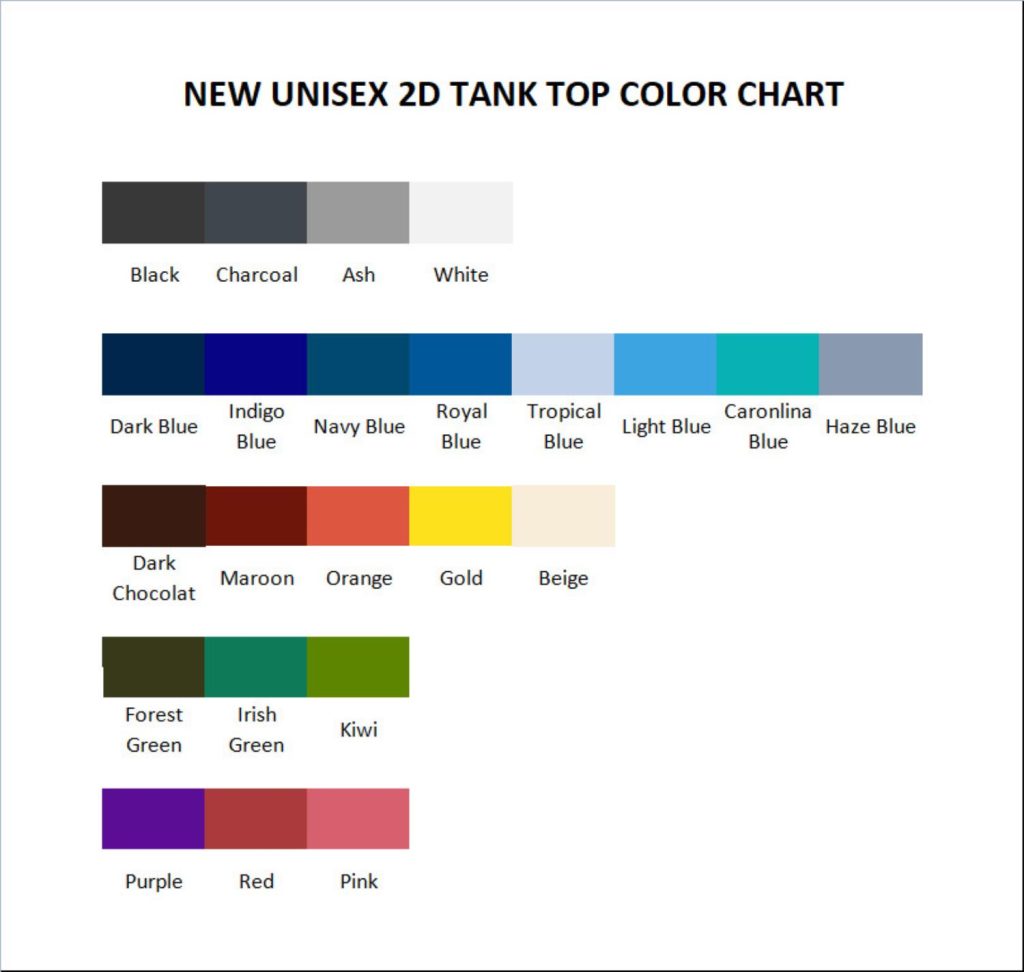 tank top color chart - Cuphead Store